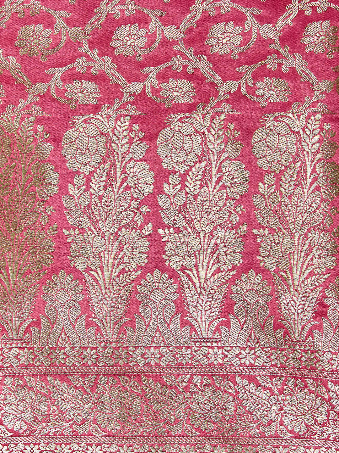 Pink Banarasi Silk Unstitched suit