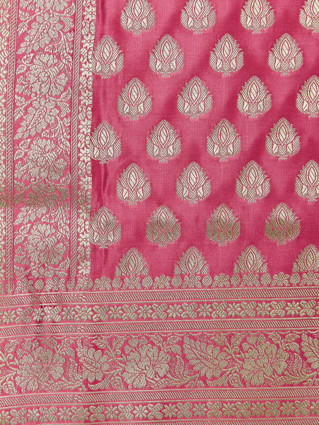 Pink Banarasi Silk Unstitched suit