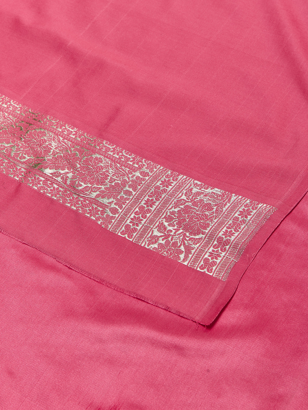 Pink Banarasi Silk Unstitched suit