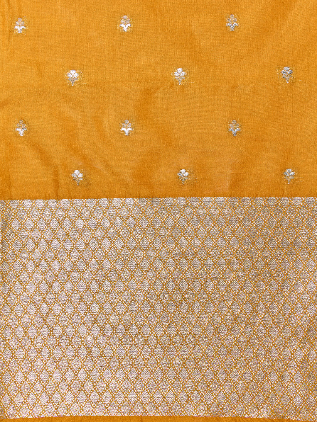 Mustard Banarasi Silk Unstitched Suit