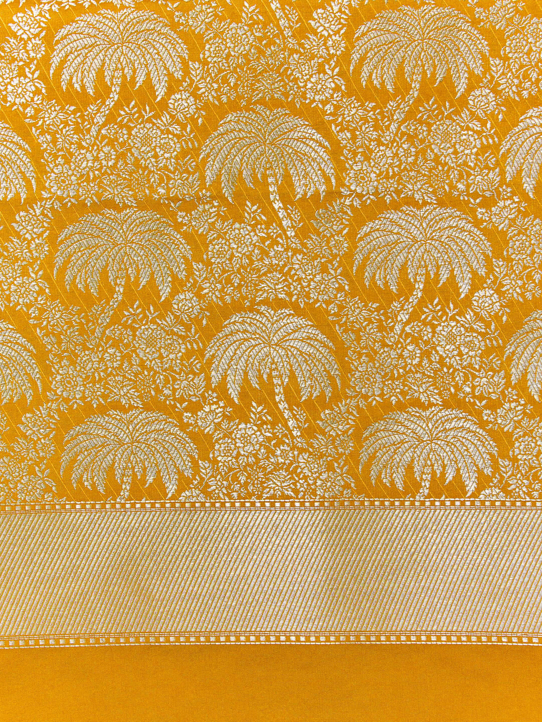 Mustard Banarasi Silk with Palm weave