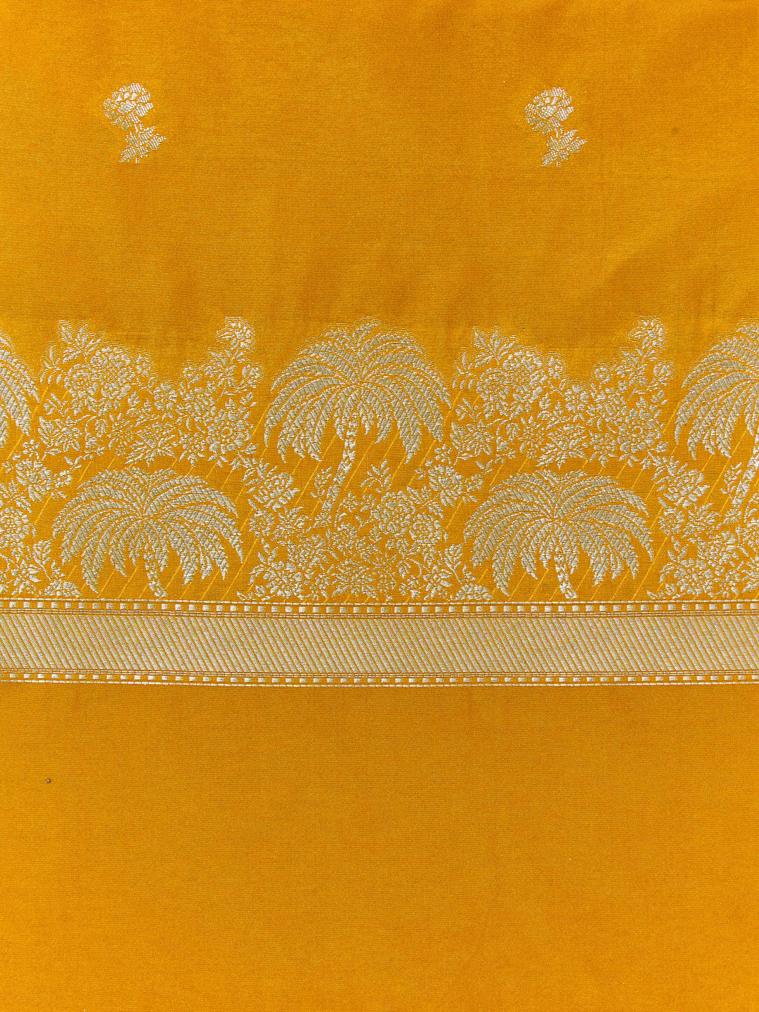 Mustard Banarasi Silk with Palm weave