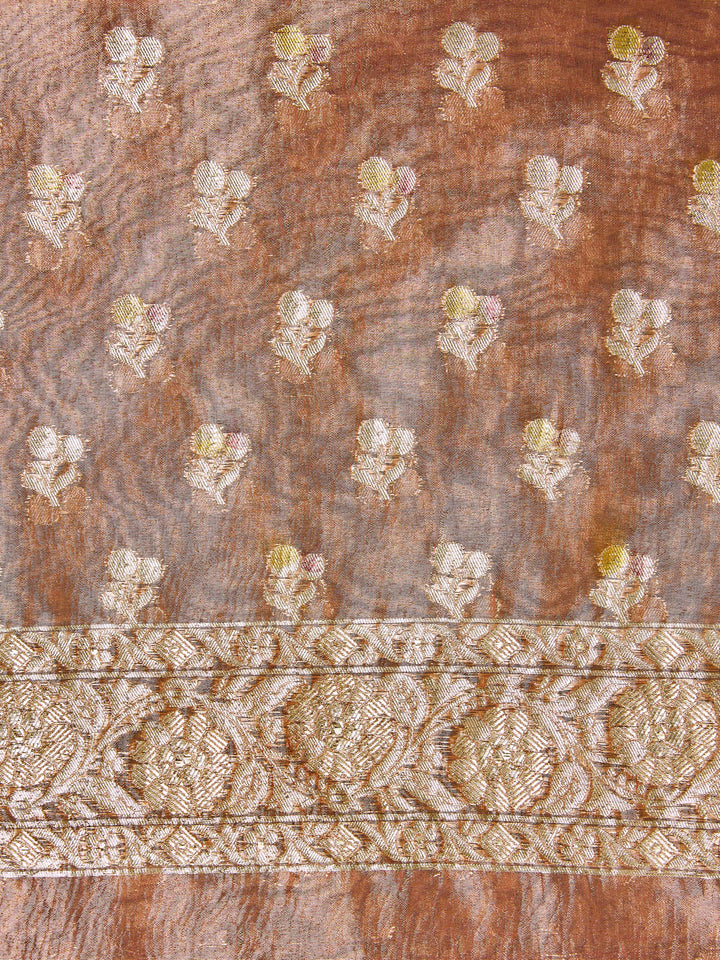 Rose Gold Banarasi unstitched suit