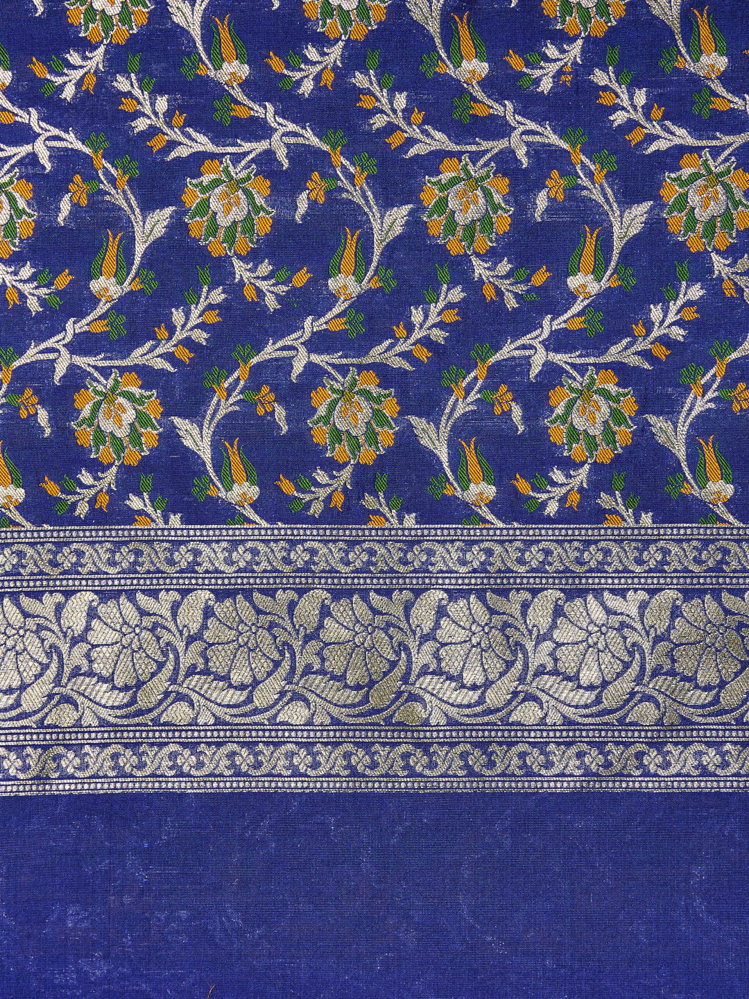 Royal Blue Banarasi unstitched suit