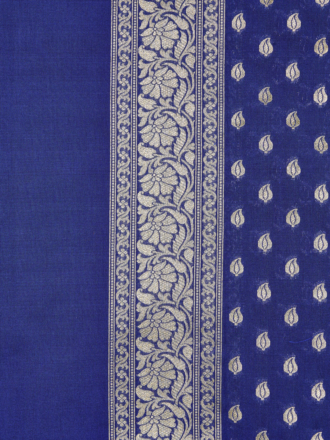 Royal Blue Banarasi unstitched suit