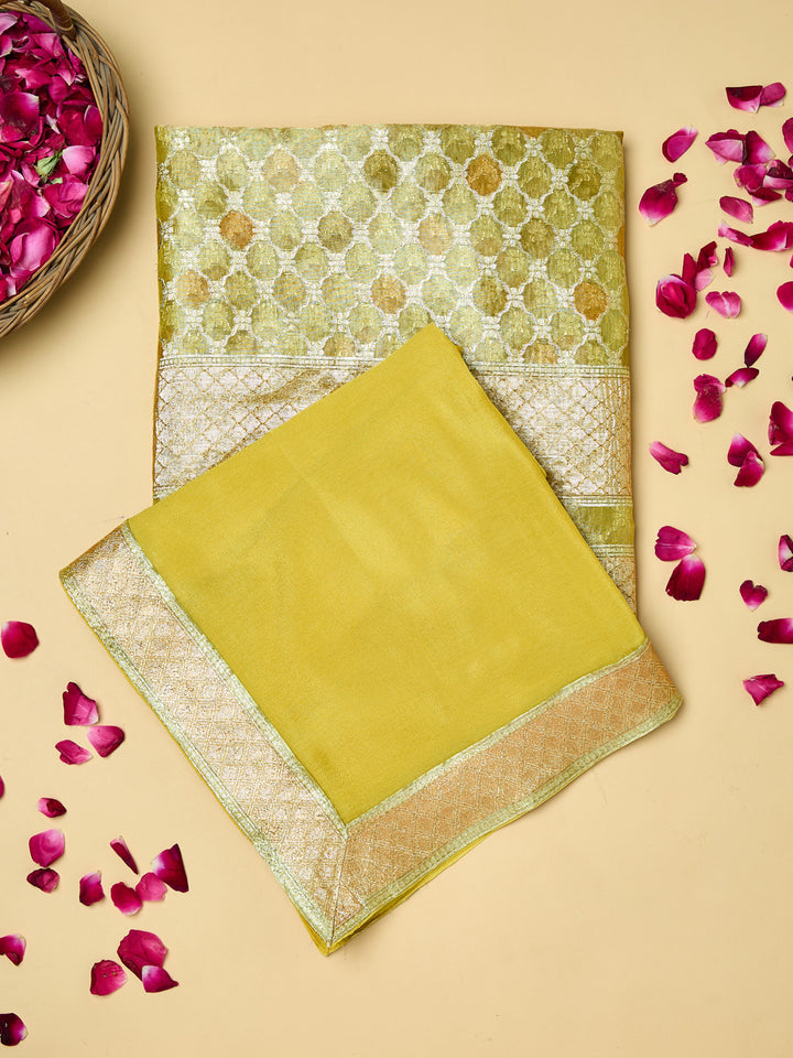 Radiant Yellow Banarasi unstitched suit