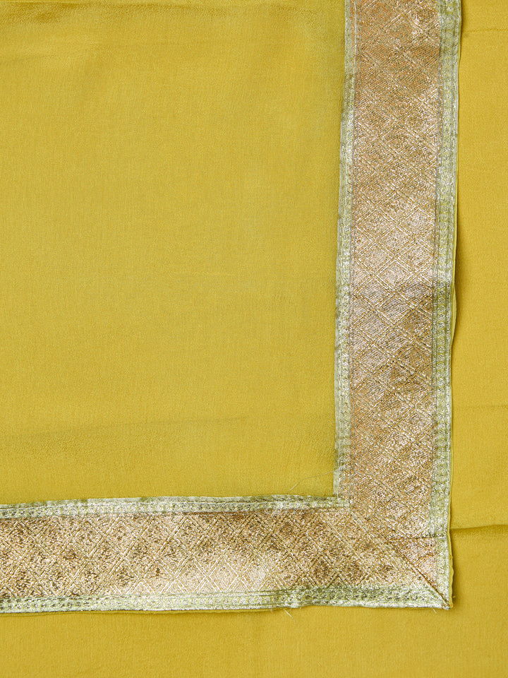 Radiant Yellow Banarasi unstitched suit