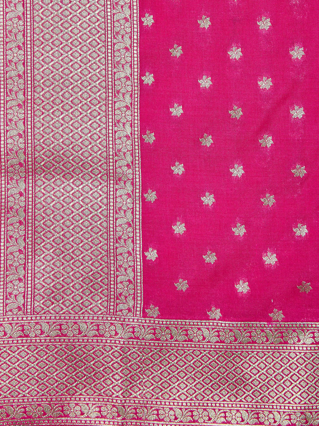 Fuchsia Floral Banarasi unstitched suit