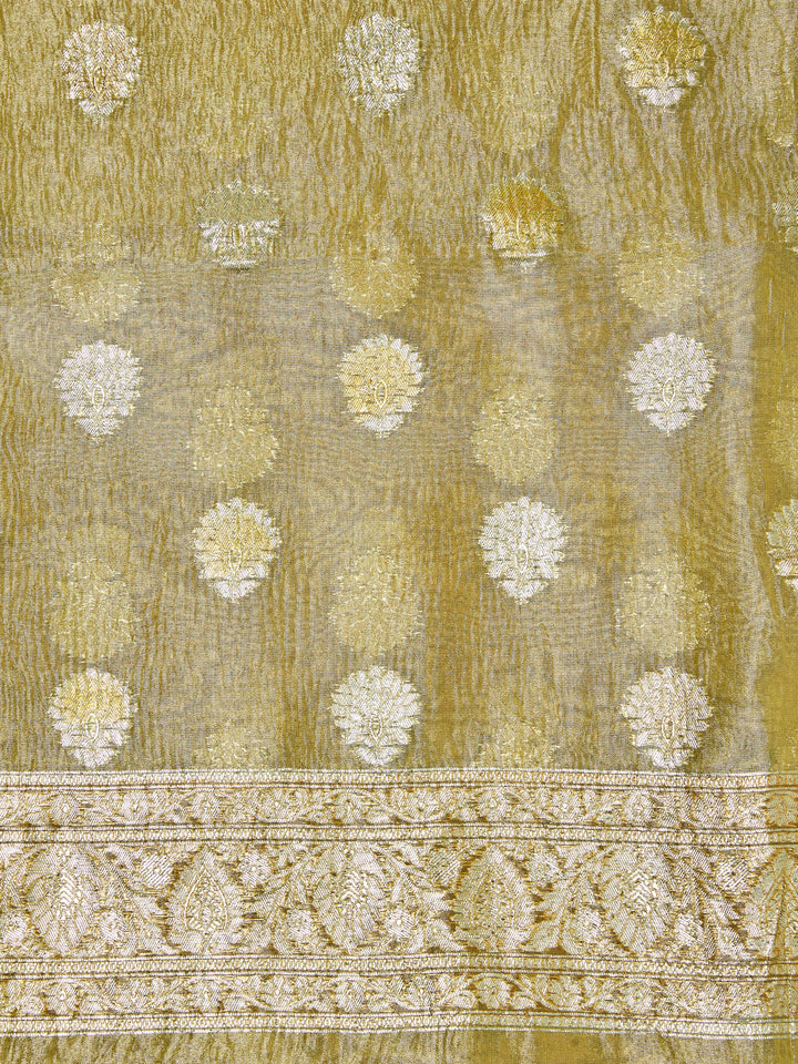 Mustard Gold Banarasi unstitched suit