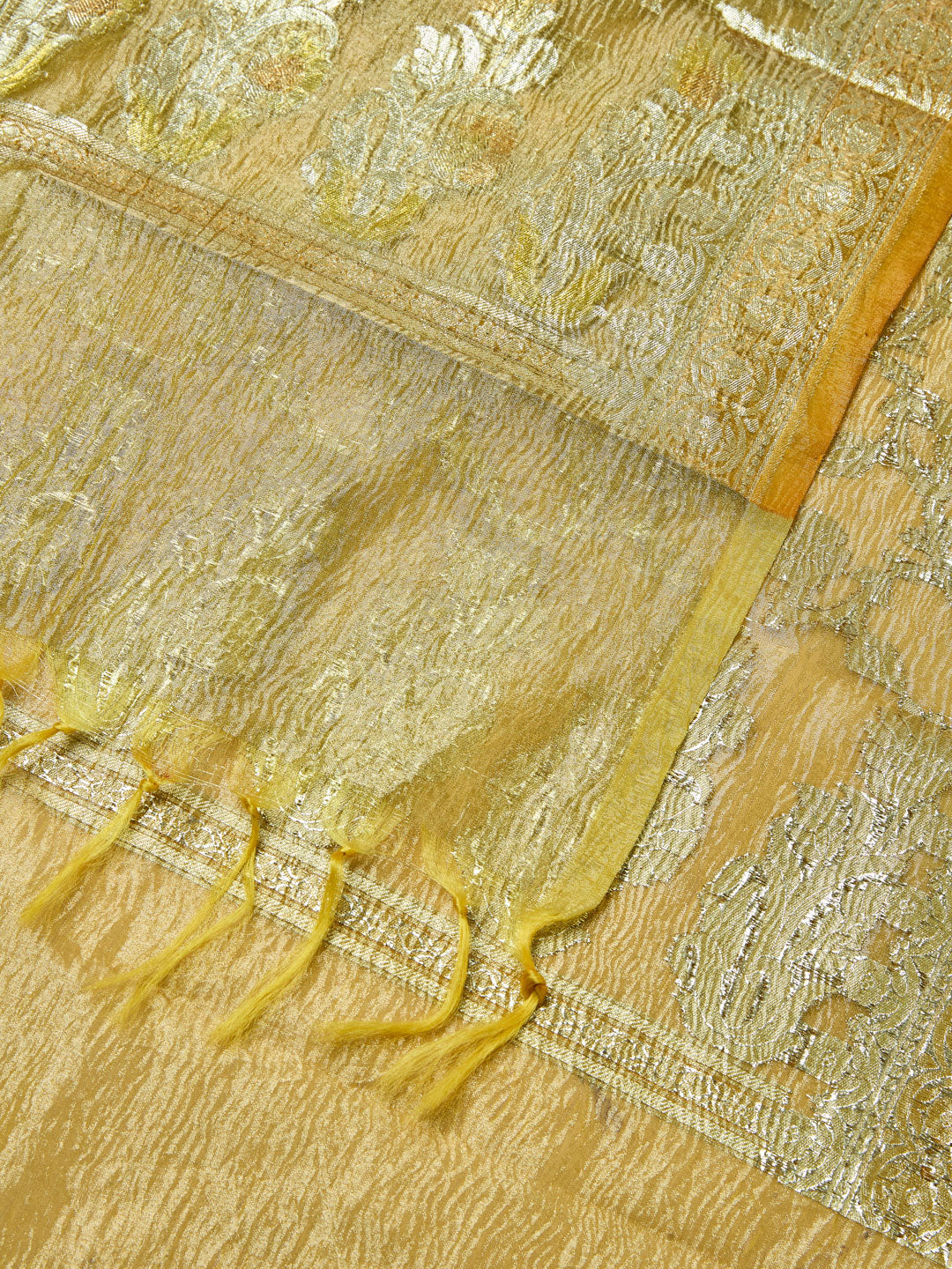 Mustard Gold Banarasi unstitched suit