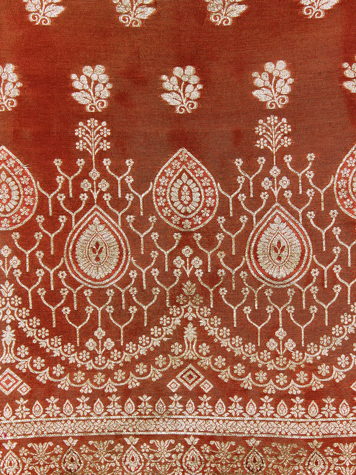 Burnt Orange Banarasi unstitched suit