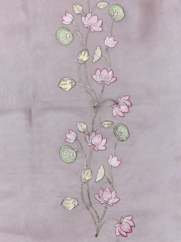 Lavender Embroidered unstitched suit