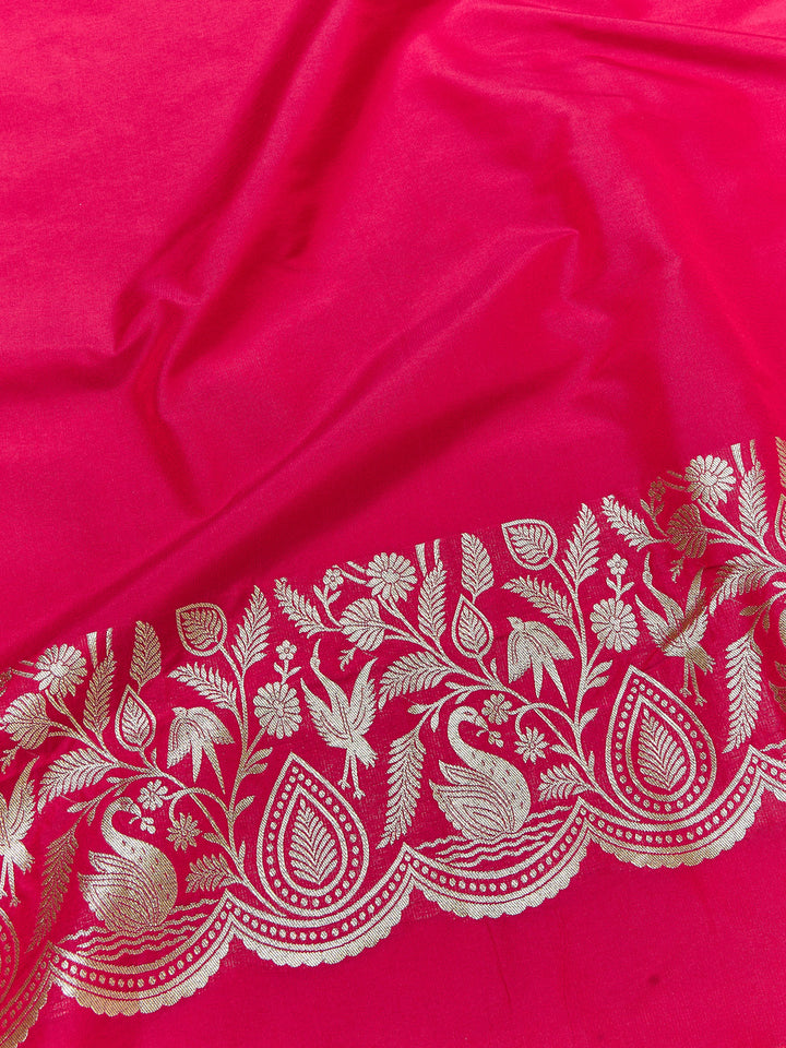 Crimson Red Banarasi Unstitched suit