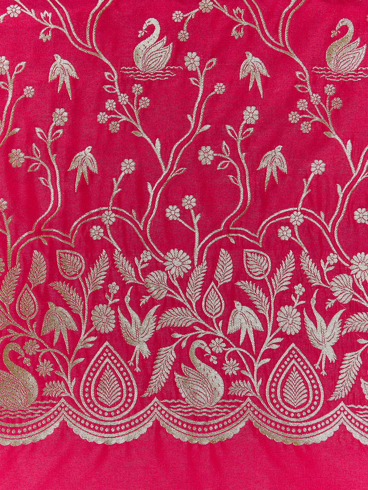 Crimson Red Banarasi Unstitched suit