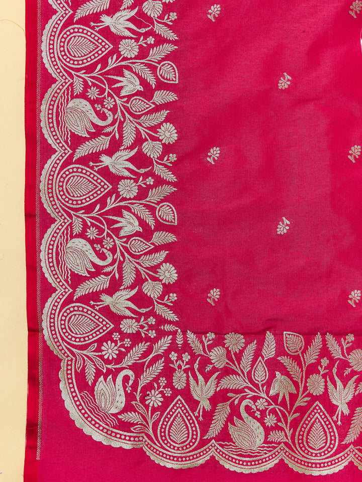 Crimson Red Banarasi Unstitched suit