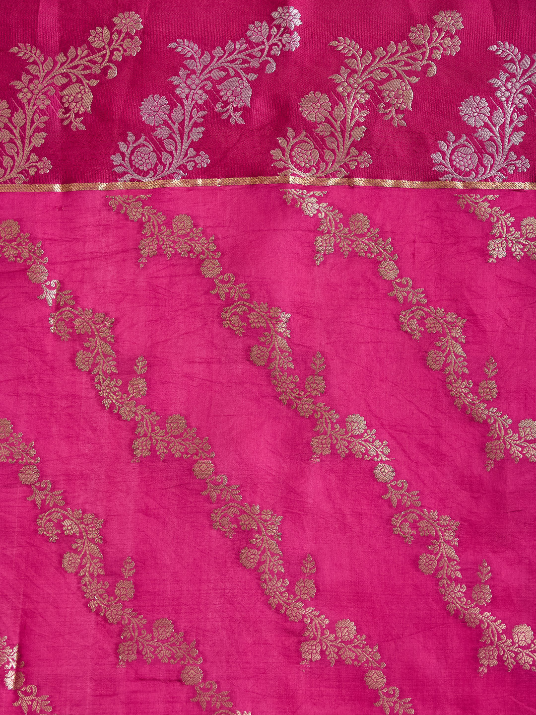 Gorgeous Teal Floral Banarasi Saree