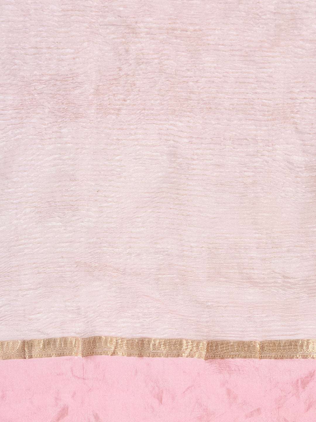 Soft Pink Textured Banarasi Saree with Golden Accents