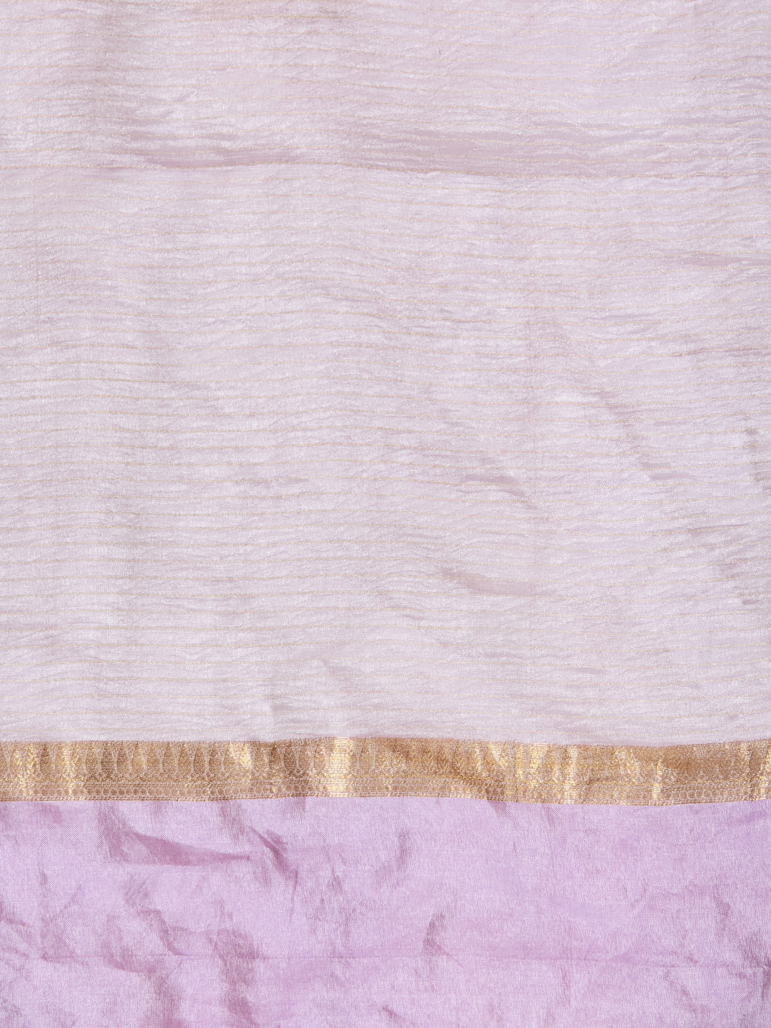 Graceful Ivory and Lavender Banarasi Saree with Golden Highlights