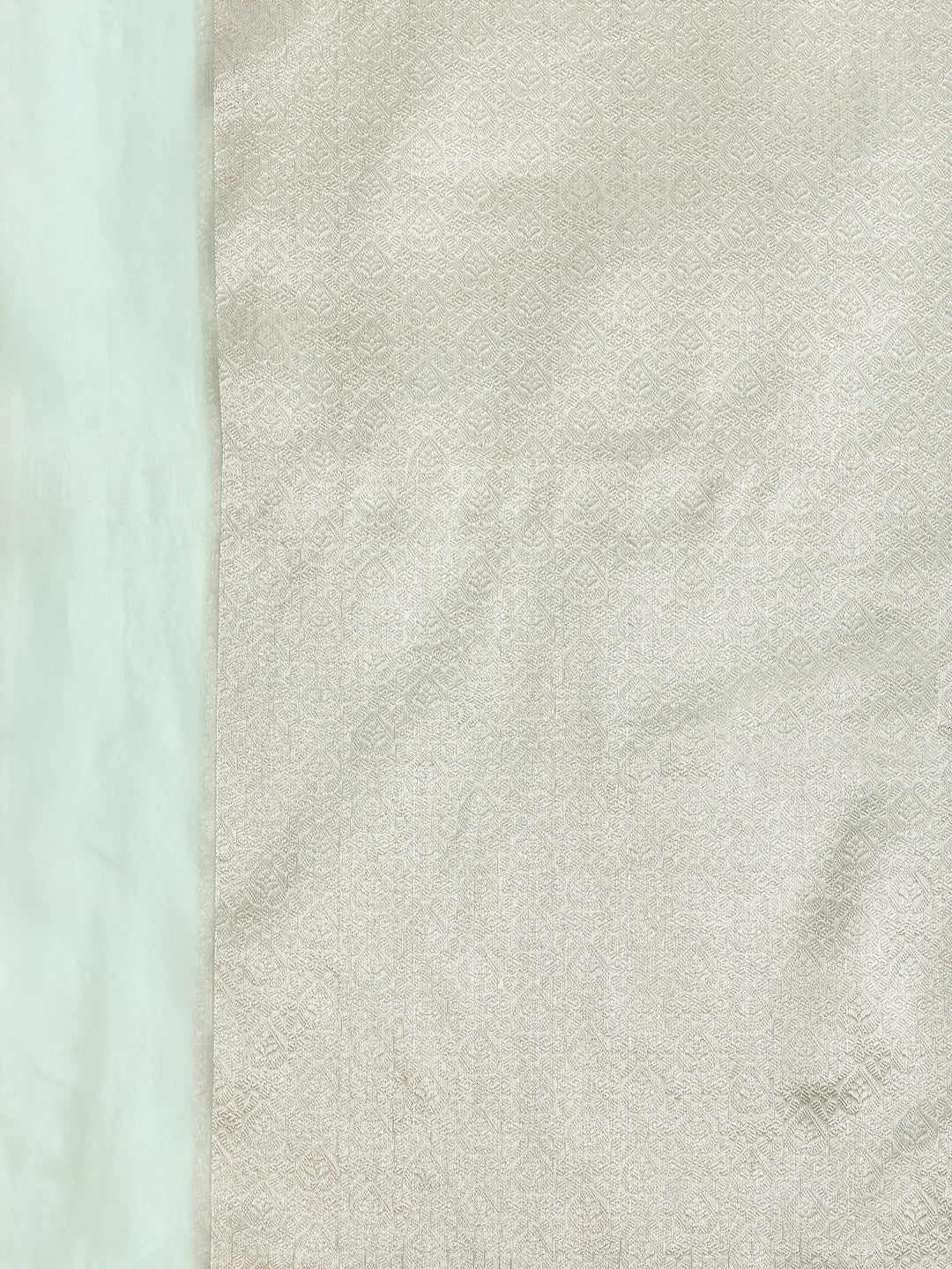 Ethereal Mint Green Banarasi Saree with Chevron Pattern