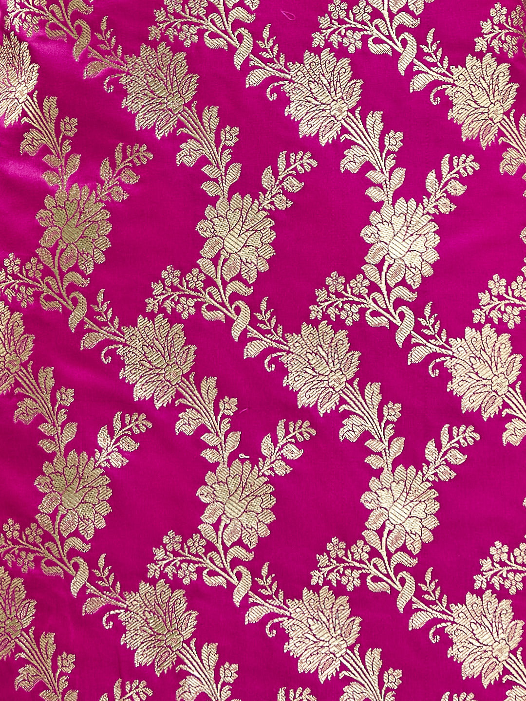 Rich Pink Banarasi Silk Suit Set with Intricate Golden Weave