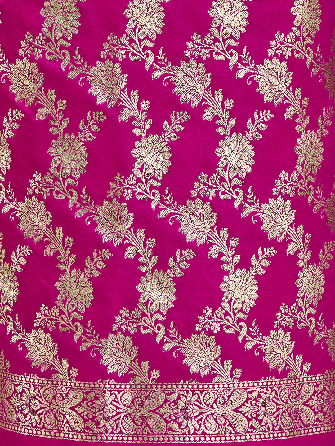 Rich Pink Banarasi Silk Suit Set with Intricate Golden Weave