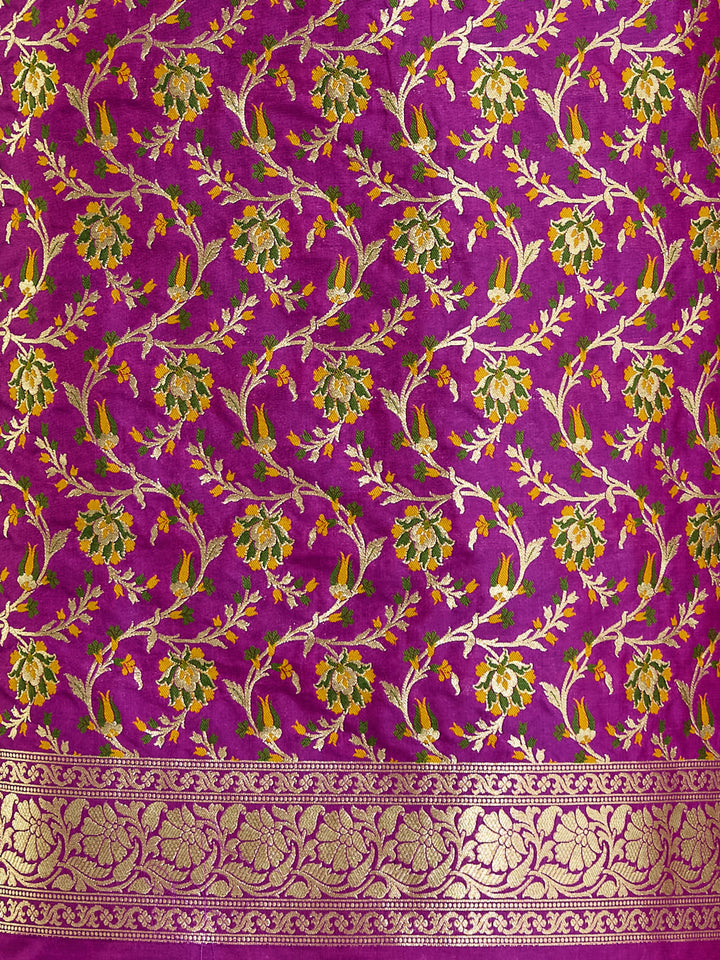Majestic Purple Banarasi Silk Suit Set with Golden Weave