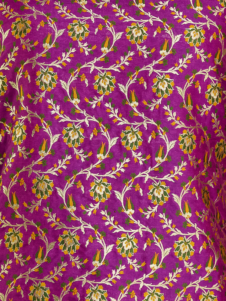 Majestic Purple Banarasi Silk Suit Set with Golden Weave