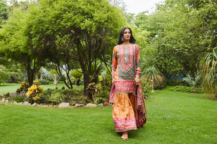MIRROR EMBROIDERED SHARARA SET WITH DUPATTA