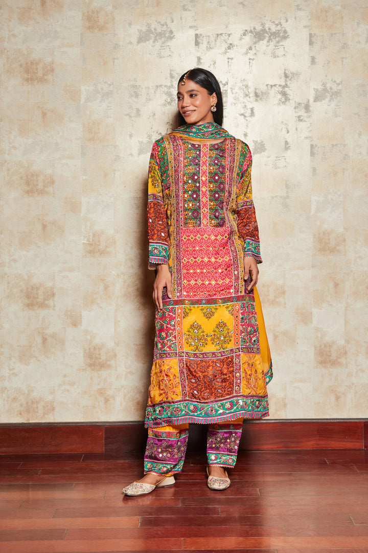 MIRROR EMBROIDERED SHARARA SET WITH DUPATTA