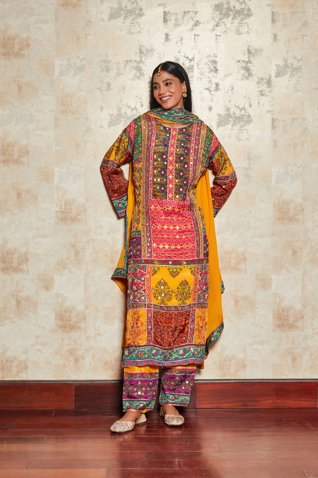 MIRROR EMBROIDERED SHARARA SET WITH DUPATTA