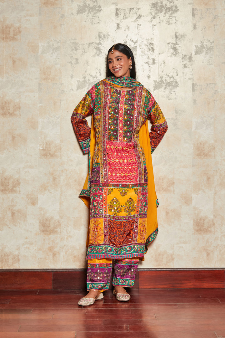 MIRROR EMBROIDERED SHARARA SET WITH DUPATTA