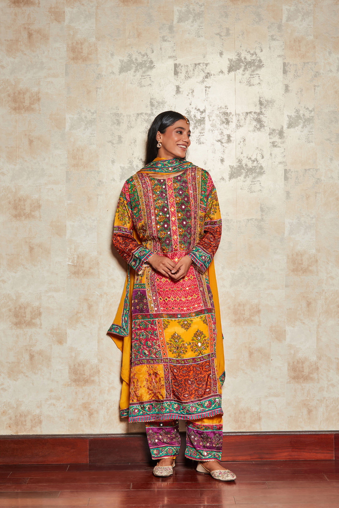 MIRROR EMBROIDERED SHARARA SET WITH DUPATTA