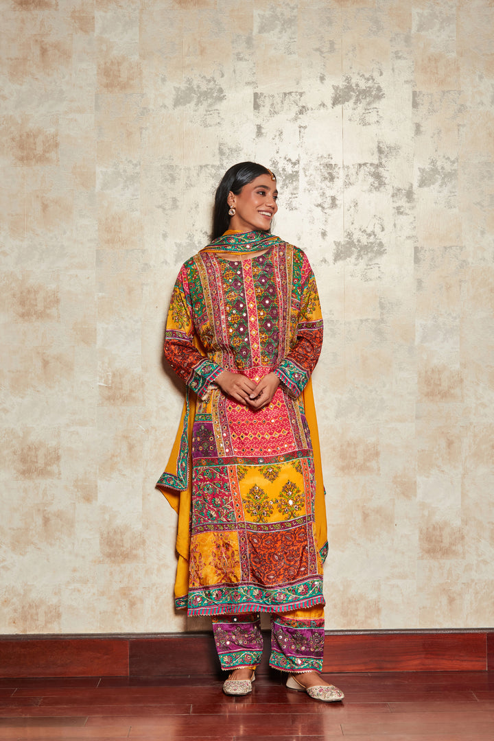 MIRROR EMBROIDERED SHARARA SET WITH DUPATTA