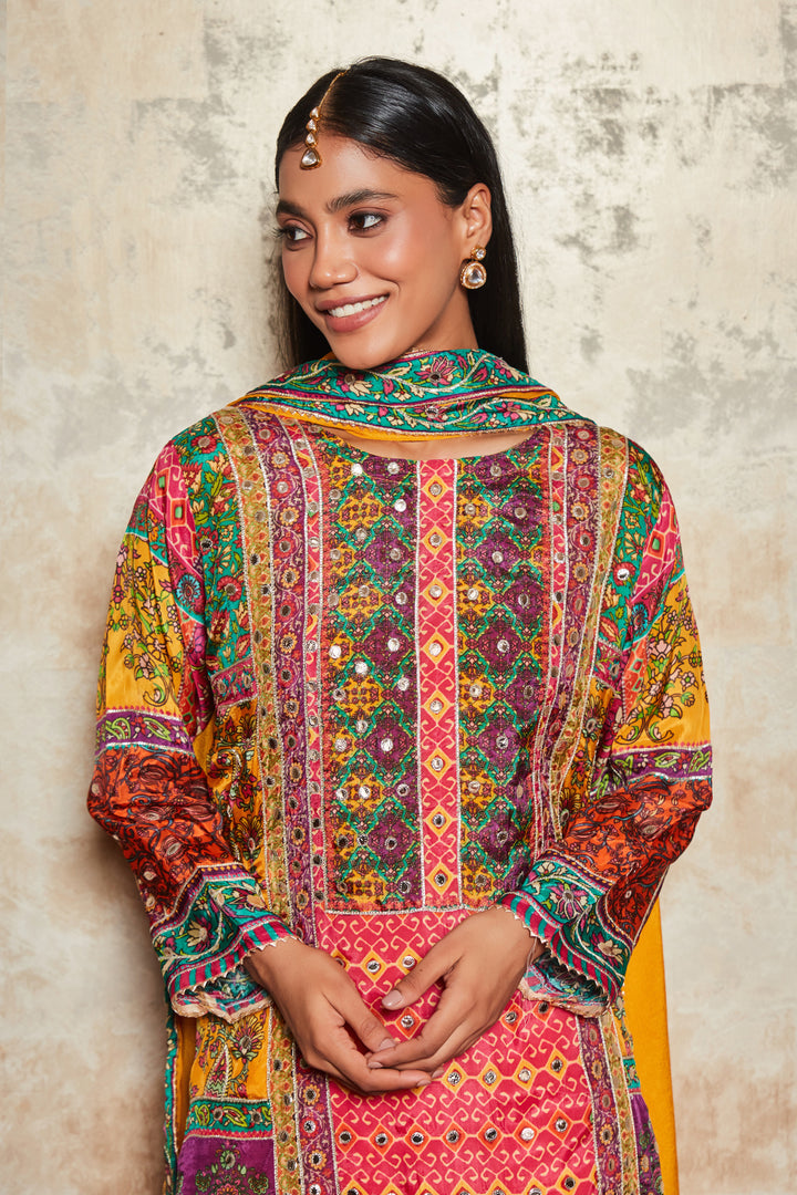 MIRROR EMBROIDERED SHARARA SET WITH DUPATTA