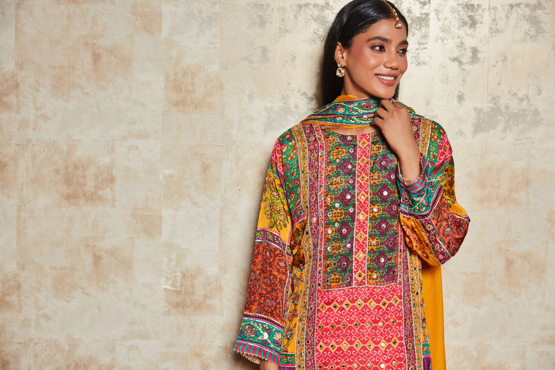 MIRROR EMBROIDERED SHARARA SET WITH DUPATTA