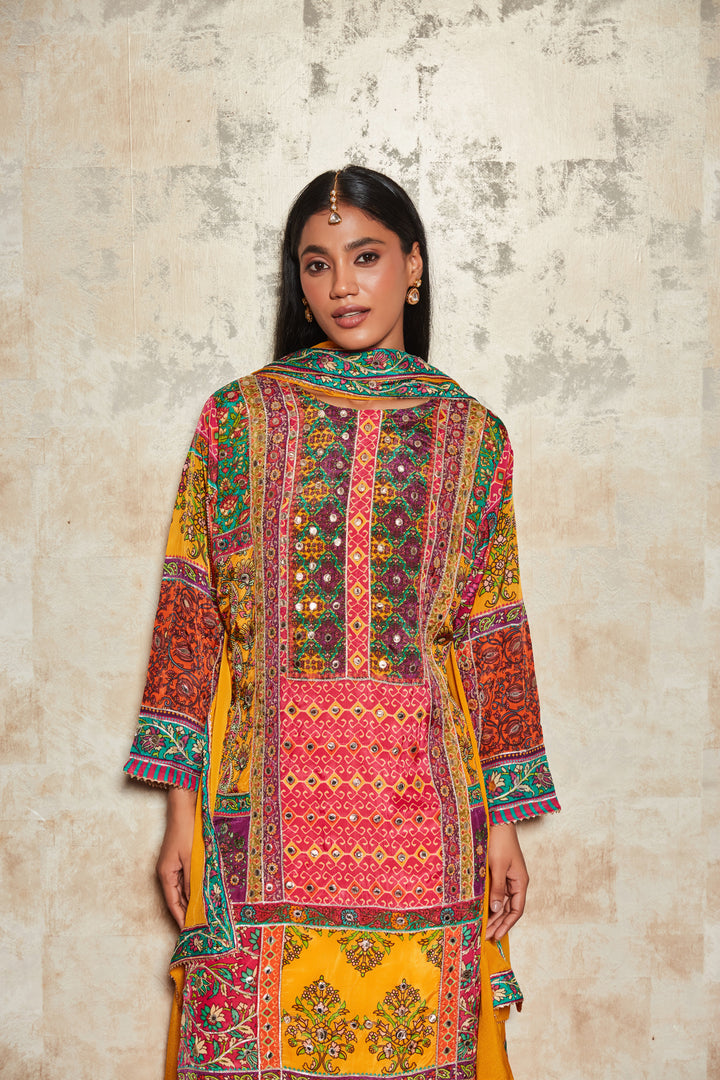MIRROR EMBROIDERED SHARARA SET WITH DUPATTA