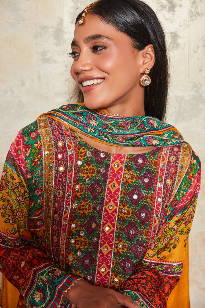 MIRROR EMBROIDERED SHARARA SET WITH DUPATTA