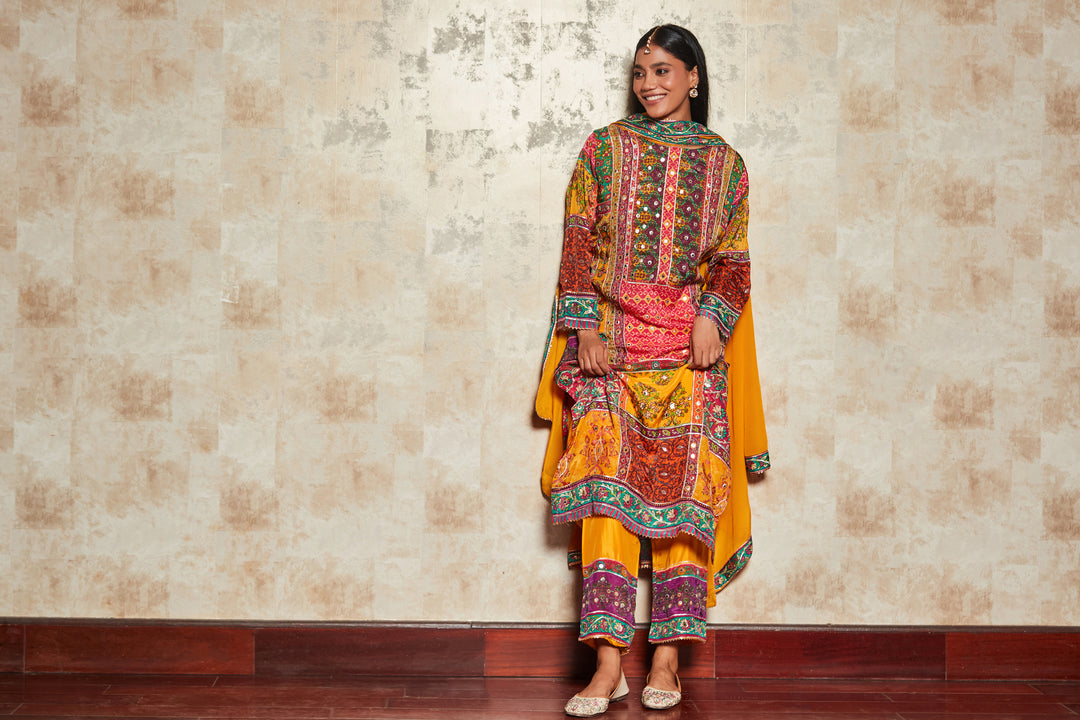 MIRROR EMBROIDERED SHARARA SET WITH DUPATTA