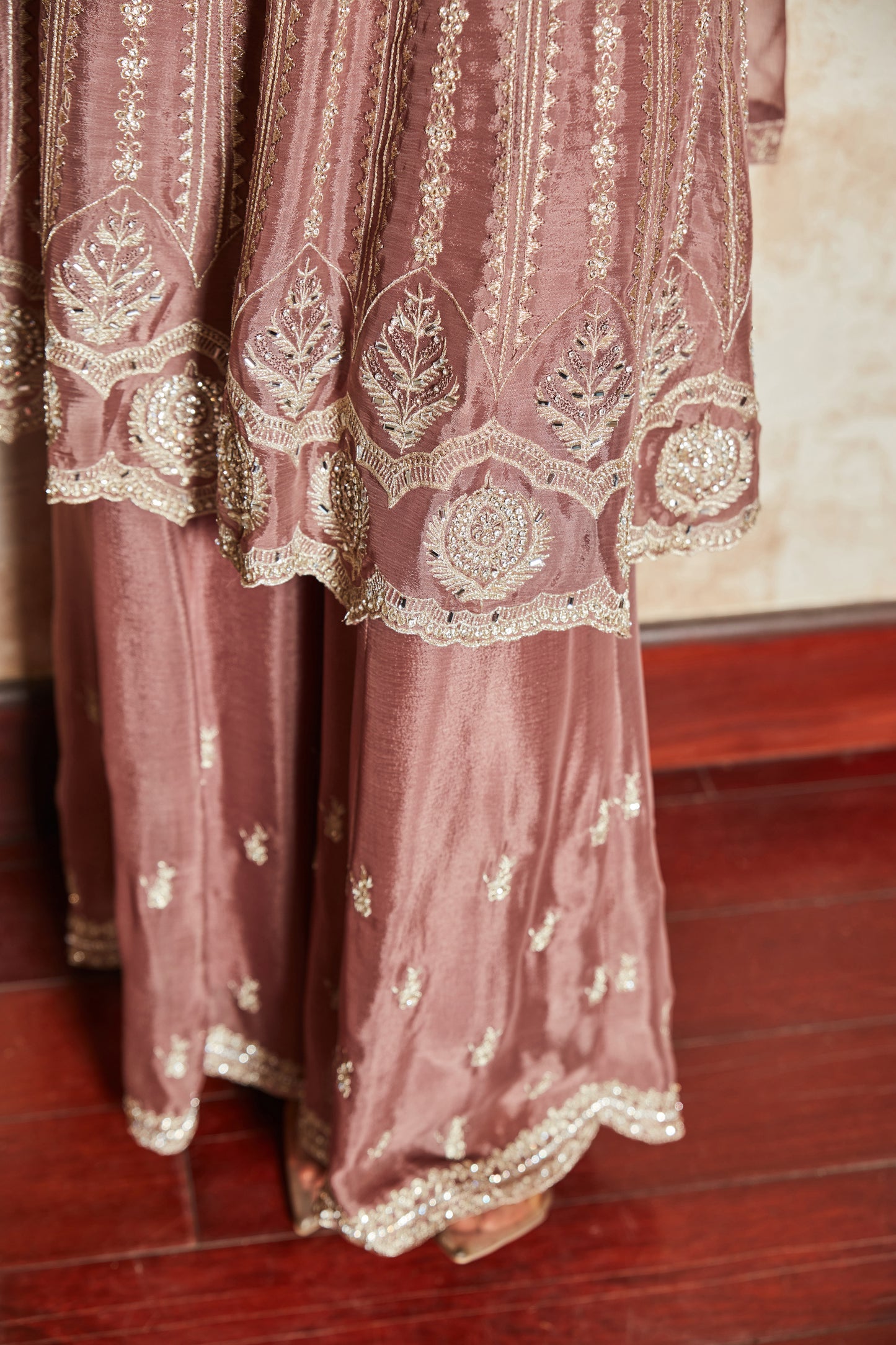 RUSTY ROSE SHARARA SET WITH EMBROIDERED DUPATTA